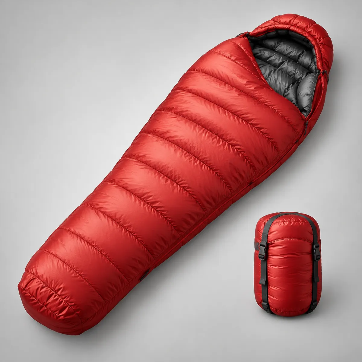 Daunenschlafsack 0 °C in Rot